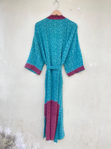 New Trendy Silk <b>Kimono</b> Robe Indian Silk Robe Crepe Silk <b>Kimono</b> - Product Image 2
