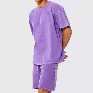 Conjuntos de Camiseta y Pantalones Cortos para Hombre, Cuello Redondo, Manga Corta, Terciopelo, Dos Piezas, Transpirable, para Correr al Aire Libre, con Logotipo Personalizado - Product Image 2