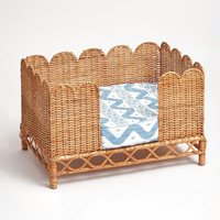 Canapé en rotin de style bohème pour animaux de compagnie, canapé tissé à la main pour chien et chat avec coussin, meubles durables pour le salon de la maison moderne