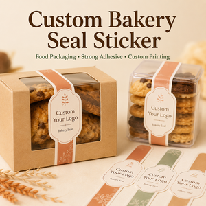 Etiquetas Adhesivas Personalizadas con Logotipo para Cajas de Galletas, con Diseño Botánico en Tonos Neutros - Product Image 1