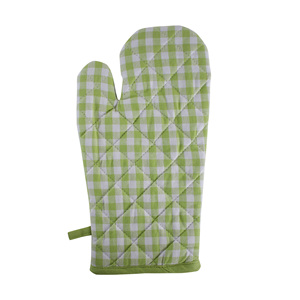 100% Cotton <b>Oven</b> Mitts with Silicone Strip Green Pot Holders for Cooking Microwave Baking Home Food Protection for Restaurants - Product Image 4