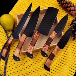 Chef Knife Set of 5-Piece <b>Carbon</b> Steel Kitchen Cutlery Knife with wood Handle - Product Image 4