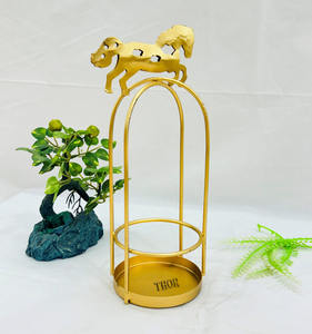 Porte chandelier en métal rustique cheval doré pour la décoration intérieure pour cheminée manteau Patio décorations de fête de Noël Table Festival - Product Image 5