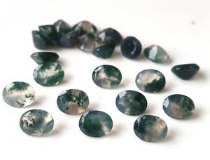 Agate de mousse naturelle 3x5mm-10x14mm Agate de mousse lâche à facettes ovale de haute qualité faite à la main pour la fabrication de bijoux - Product Image 5