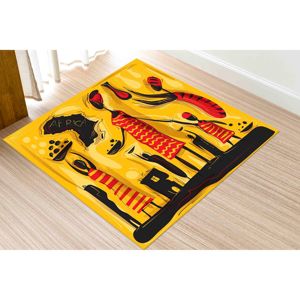 Tapis d'art familial africain : Décoration ethnique antidérapante, Tapis imprimé, Tapis en chenille - Product Image 1