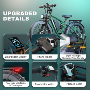 Vélo électrique tout-terrain 2000W à double moteur, pneus larges 26 pouces, batterie lithium 52V/22.4Ah, freins à disque - Product Image 4