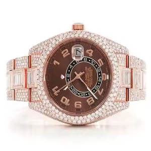 Montre mécanique automatique en acier inoxydable pour homme, style hip-hop, avec diamants glacés, en gros - Product Image 1