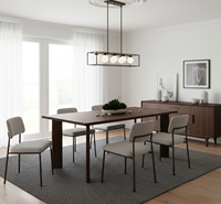 Table à manger en bois massif, design moderne, fabrication artisanale, style farmhouse, pour chambre, villa et hôtel, meubles pour salon