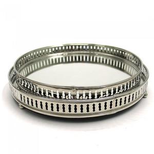 ถาดโลหะเคลือบสีเงินขนาดที่กำหนดเองถาดสำหรับตกแต่งงานแต่งงานโรแมนติกที่ไม่ซ้ำใครสำหรับอาหารชากาแฟน้ำผลไม้สลัดผลไม้ - Product Image 5