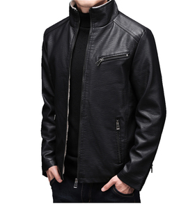 Chaqueta de Cuero para Hombre, Corte Entallado, Cuello Informal, Cómoda y a la Moda, con Estilo de Piel de Cocodrilo, Nueva Moda para Primavera y Otoño - Product Image 6