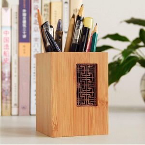 Support de stylos et crayons en bois de manguier de style jardin japonais au design créatif pour bureau, école, papeterie de bureau multi-usages - Product Image 3