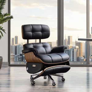 Chaise de bureau de direction moderne de luxe, ergonomique, pivotante et inclinable, en cuir synthétique pour cadres - Product Image 2