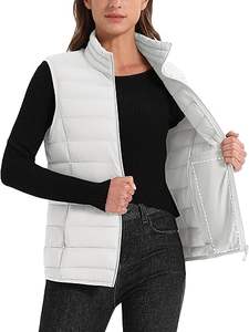 Vente directe d'usine Meilleures ventes Veste d'hiver décontractée pour homme Vêtement d'extérieur de haute qualité Respirant Fermeture éclair personnalisée Col en V Gilet matelassé 100% - Product Image 3