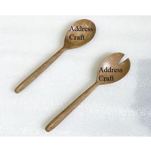Ensemble de serveurs à salade en bois de mangue naturel, matériau écologique, pinces à salade en bois, ustensiles de cuisine rustiques, cuillère à salade créative, fourchette, couverts - Product Image 3
