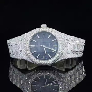Hip Hop VVS Moissanite diamante Iced Out Reloj personalizado Movimiento automático de lujo Reloj de acero inoxidable para hombres y mujeres - Product Image 4