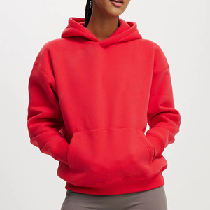 Pull à capuche ample en coton 100% tricoté de haute qualité, streetwear d'hiver, coupe-vent, épaules tombantes, manches chauve-souris, devant - Product Image 1