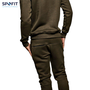 Winter Men's Casual Ripped Tracksuits Warm Fashion Sets Streetwear Customized Color Solid 100% Cotton Hoodie Sets - Product Image 2