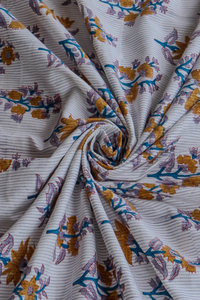 Drap de lit en coton imprimé à la main |   Imprimé floral sur toute la surface avec bordure |   Draps de lit indiens faits à la main pour la vente en gros - Product Image 4