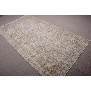 พรมขนาด 4.4x7.8 ฟุต, พรมตุรกีโบราณ, พรมลายอิคัตสีเบจ - Product Image 4