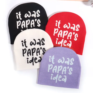 หมวกถักผ้าแจ็คการ์ดลายตัวอักษรสำหรับผู้ชายและผู้หญิงหมวกขนสัตว์เพื่อความอบอุ่นกลางแจ้งสินค้า2025แฮนด์เมด - Product Image 3