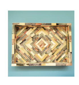 ถาดเสิร์ฟทำจากไม้แบบฝังฝังกระดูกอย่างหรูหราทนทานสำหรับโรงแรมร้านอาหารร้านกาแฟใช้ในครัวบ้าน - Product Image 4