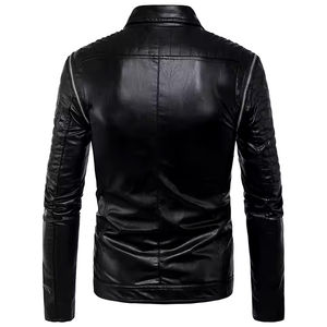 Chaqueta de Motocicleta para Hombre, Elegante, Ecológica, Transpirable, Protectora, Ajustable, de Cuero Genuino, de Alta Calidad, Resistente al Viento para Invierno - Product Image 5