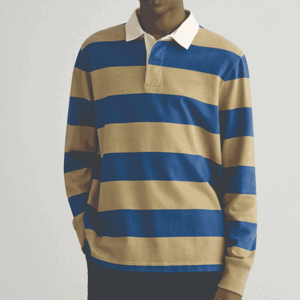 Polo de rugby pesado de algodón al por mayor, uniformes escolares clásicos de alta calidad, Polo de gran tamaño a rayas, Polo de rugby personalizado - Product Image 2