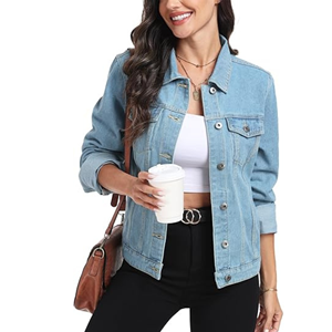 Chaqueta Vaquera Casual y Elegante para Mujer con Detalle de Botones, Prenda Exterior Ecológica y Resistente al Viento, para Uso Diario en Invierno - Product Image 3