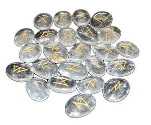 Compra en línea para el juego de runas ovaladas de cuarzo Cristal, juego de piedras rúnicas de piedras preciosas para jardín, decoración del hogar, terapia curativa - Product Image 1