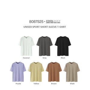 เสื้อยืด COOLMAX สำหรับผู้ชาย ระบายอากาศได้ดี แห้งเร็ว แขนสั้น คอกลม ทรงหลวม สปอร์ต เหมาะสำหรับกิจกรรมกลางแจ้ง ผ้าเจอร์ซีย์ 150 กรัม - Product Image 5