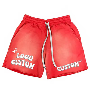 OME Service cordon de serrage déchets hommes lavage à l'acide court adulte hommes été athlétique respirant lavage à l'acide Shorts avec bouffée imprimé - Product Image 5