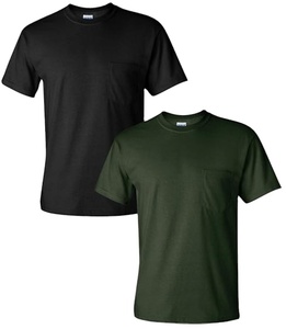T-shirt en coton personnalisé avec poche, décontracté pour homme, manches courtes, col rond, vente en gros OEM - Product Image 1