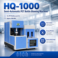 Machine de soufflage de bouteilles PET semi-automatique HQ-1000 pour bouteilles PET jusqu'à 3L, 800-1000 BPH, contrôle PLC