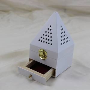 Indian Wooden <b>Incense</b> <b>Burner</b> Bakhoor Jar White Pyramid Shape <b>Cone</b> <b>Burner</b> From Tradnary Pvt Ltd - Product Image 2