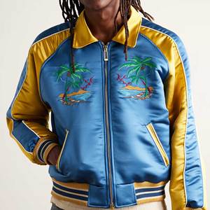 Chaqueta de satén personalizada de primera calidad, chaqueta de bombardero de béisbol bordada personalizada al por mayor, proveedor OEM ODM de fábrica - Product Image 2