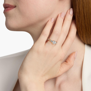 Intemporel lueur 10K or bijoux fins bague de fiançailles anniversaire certifié IGI trois diamants cultivés en laboratoire fêtes de mariages mignons - Product Image 5