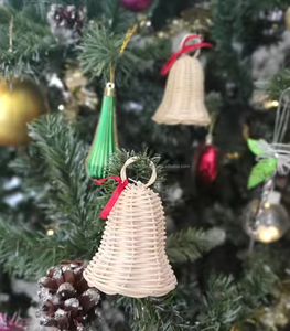 Christmas <b>Easter</b> Festival Holiday Decor Natural Rattan Hand-crafted Bell Noel Tree Hanging <b>Ornaments</b> and Wicker Gift - Product Image 3