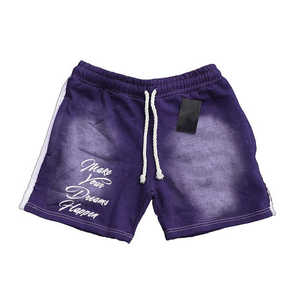 Custom Acid Wash Short Fitness Running 100% algodón Hombres Screen Print Gym Shorts con cordón Shorts - Product Image 2