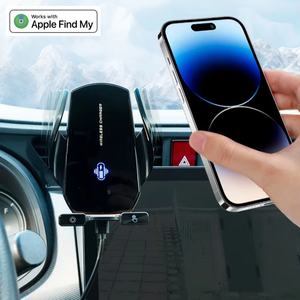 Vente en gros Localisateur GPS 15W avec capteur intelligent Clip pour bouche d'aération Chargement rapide sans fil Support de téléphone antidérapant à verrouillage ferme - Product Image 1