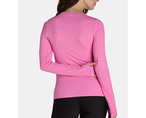 T-shirt ras du cou polyvalent et élégant pour femmes T-shirt à manches longues et col rond pour performance Haut de compression pour vêtements actifs - Product Image 3