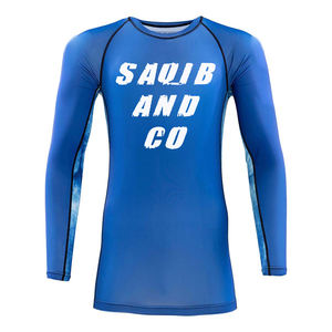 Oem Odm No Giต่อสู้Jiu Jitsu Grapplingการบีบอัดเสื้อOem Mma Custom Bjj Rashguardผื่นยามแขนสั้นสีขาว - Product Image 2