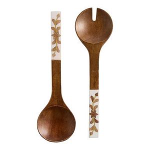 Ensemble de 2 cuillères et fourchettes à salade en bois d'acacia, pour la maison et les tables de mariage, outils à salade - Product Image 6