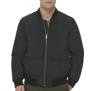 Chaqueta Bomber de Lona con Cuello Redondo y Estilo Urbano para Hombre, con Mangas Largas y Cremallera Completa, Nuevo Diseño - Product Image 4