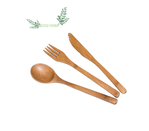 Ensemble de couverts en bambou pour voyage dans une boîte / Ensemble de couverts en bambou avec sac / Ensemble de couverts en bambou Articles personnalisés et gravure de logo au laser - Product Image 3