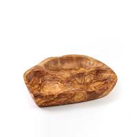 Assiette de service classique en bois d'olivier tunisien, faite à la main, écologique, durable, élégante, vaisselle naturelle, forme irrégulière