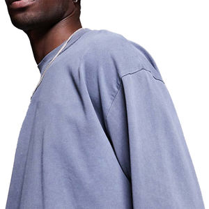 Camiseta de Algodón Orgánico de Alta Calidad para Hombre, Lavada al Ácido, Personalizable, para Gimnasio, Deporte, Secado Rápido, 100% Poliéster - Product Image 2