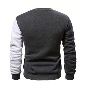 Sudadera Unisex de Invierno de Algodón/Poliéster, Talla Grande, Corte Regular, Gris y Blanco, Ecológica y Transpirable - Product Image 2