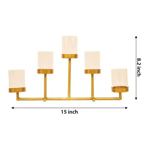 ที่ใส่เทียนโลหะรูปทรงสี่เหลี่ยมผืนผ้า ดีไซน์หรูหรา คุณภาพสูง สำหรับตกแต่งบ้านในช่วงคริสต์มาส - Product Image 5