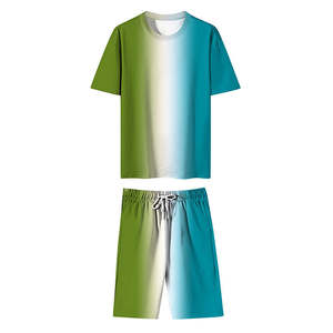 Conjuntos cortos de fabricante de alta calidad, conjunto de pantalones cortos de dos piezas personalizados para hombre, camiseta con conjunto corto de verano transpirable - Product Image 1