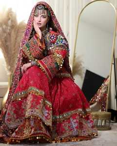 100% High Quality Long Sleeves Full-Length Traditional Afghani Dress <b>Appliques</b> Pleat Luxury Design Vintage Wedding Party Wear - Product Image 3